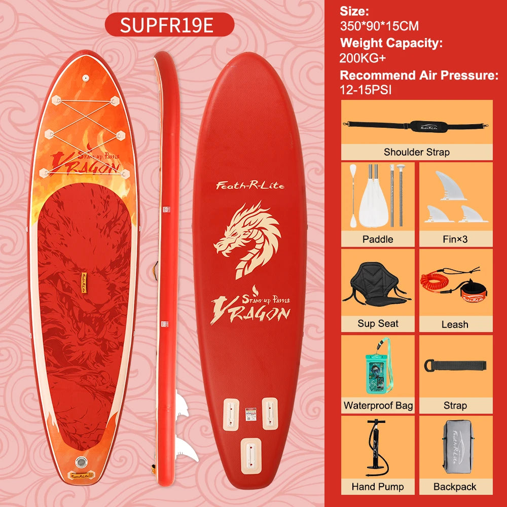 Feath-R-lite 11'6" Koi Sup Board Inflatable Surfboard Stand Up Paddle Board Inflatable Sup PaddleBoard with Accessories