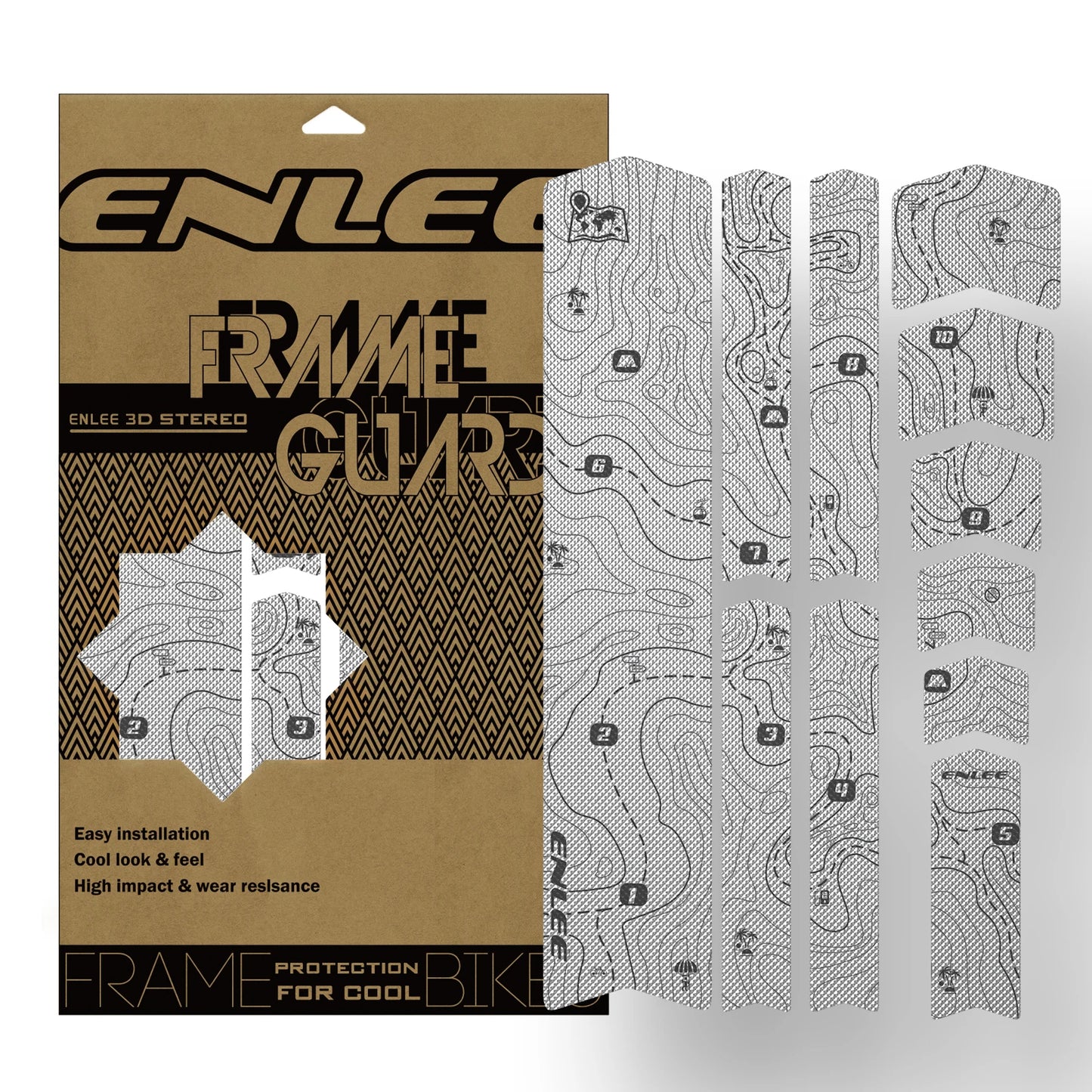 ENLEE Bike Protection Film Mountain Bike 3M Stickers Frame Color Change Stickers Road Cike Thickened PVC Full Car Film
