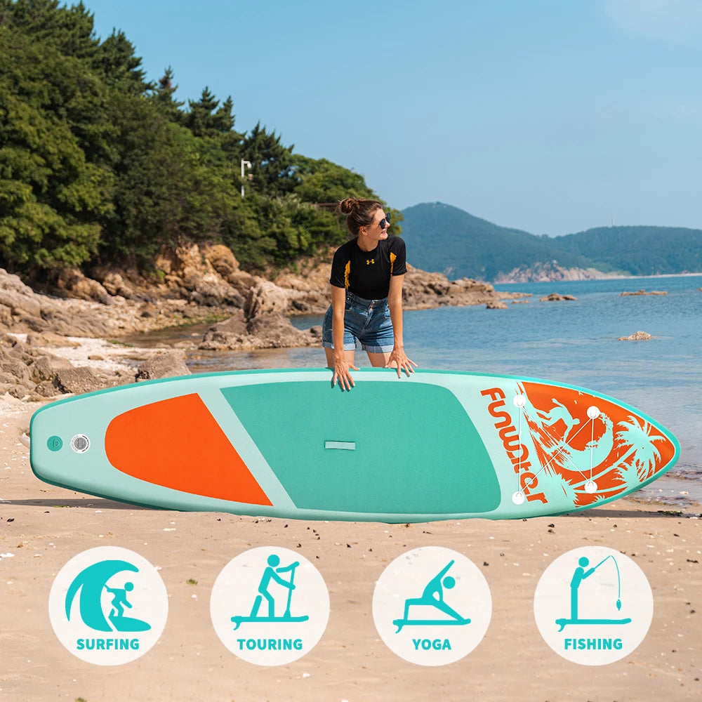 FunWater 11'6" Sup Board Inflatable Surfboard Stand Up Paddle Board Inflatable Sup Paddleboard with Accessories EU Warehouse