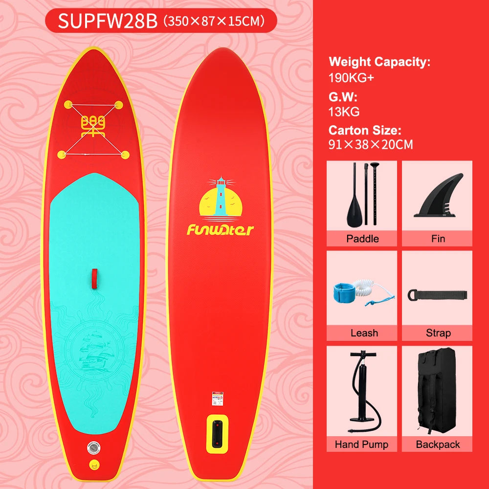 FunWater 11' Sup Board Inflatable Surfboard Stand Up Paddle Board Inflatable Sup PaddleBoard with Accessories EU Warehouse Stock