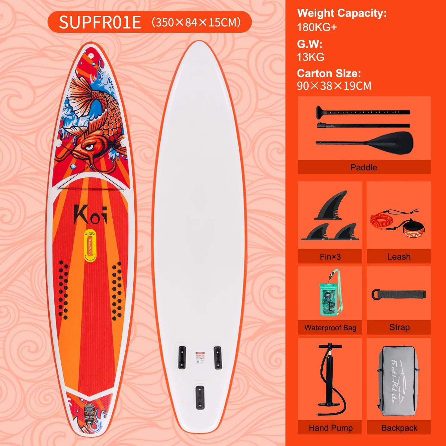 FunWater 11' Sup Board Inflatable Surfboard Stand Up Paddle Board Inflatable Sup PaddleBoard with Accessories EU Warehouse Stock