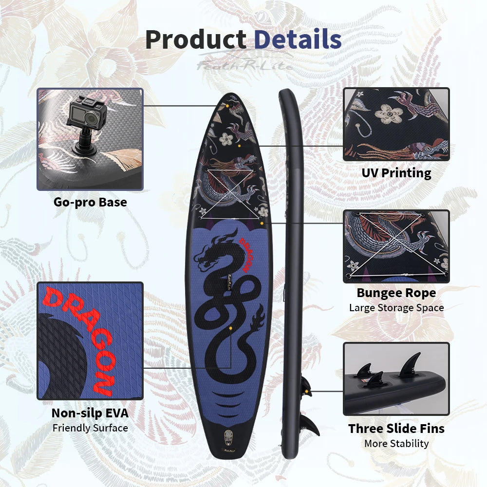 Feath-R-lite 11'6" Koi Sup Board Inflatable Surfboard Stand Up Paddle Board Inflatable Sup PaddleBoard with Accessories