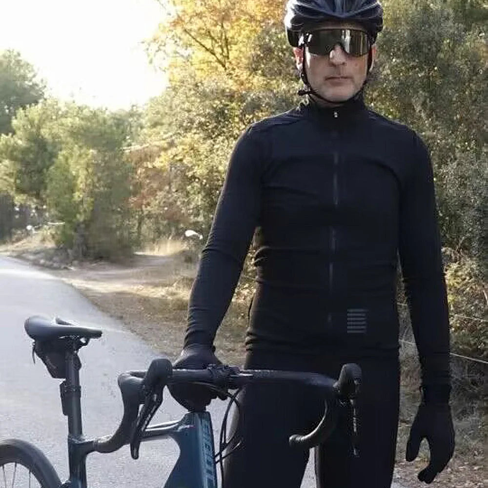 YKYWBIKE WINTER JACKET Thermal Fleece Men Cycling jacket Long Sleeve Cycling Bike Clothing black 사이클링 겨울 재킷