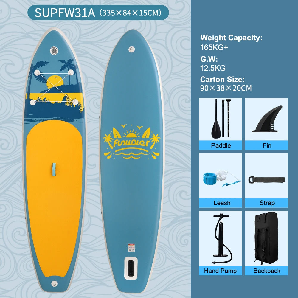FunWater 11' Sup Board Inflatable Surfboard Stand Up Paddle Board Inflatable Sup PaddleBoard with Accessories EU Warehouse Stock