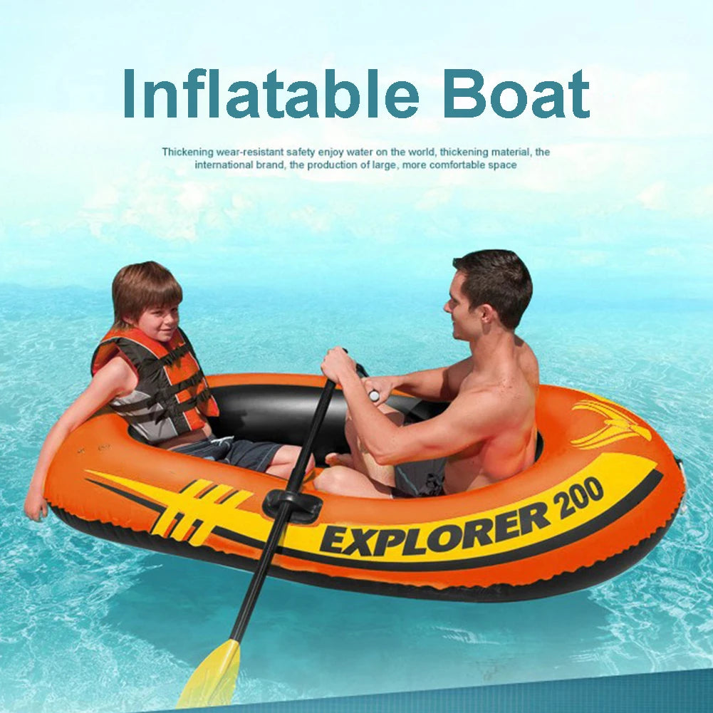 2/3 People Iatable Boat Tough PVC Thicken with 2 Paddles and Manual Pump Kayak Fishing Drifting Diving Boat Set Water Play