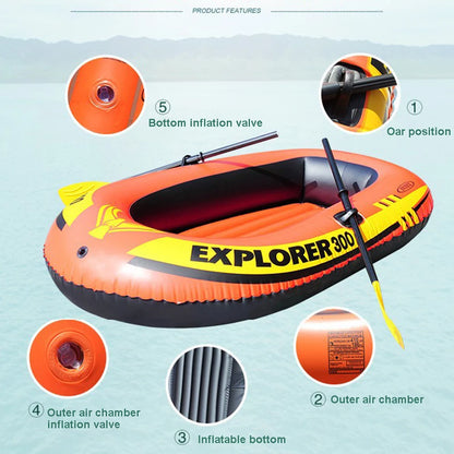 2/3 People Iatable Boat Tough PVC Thicken with 2 Paddles and Manual Pump Kayak Fishing Drifting Diving Boat Set Water Play