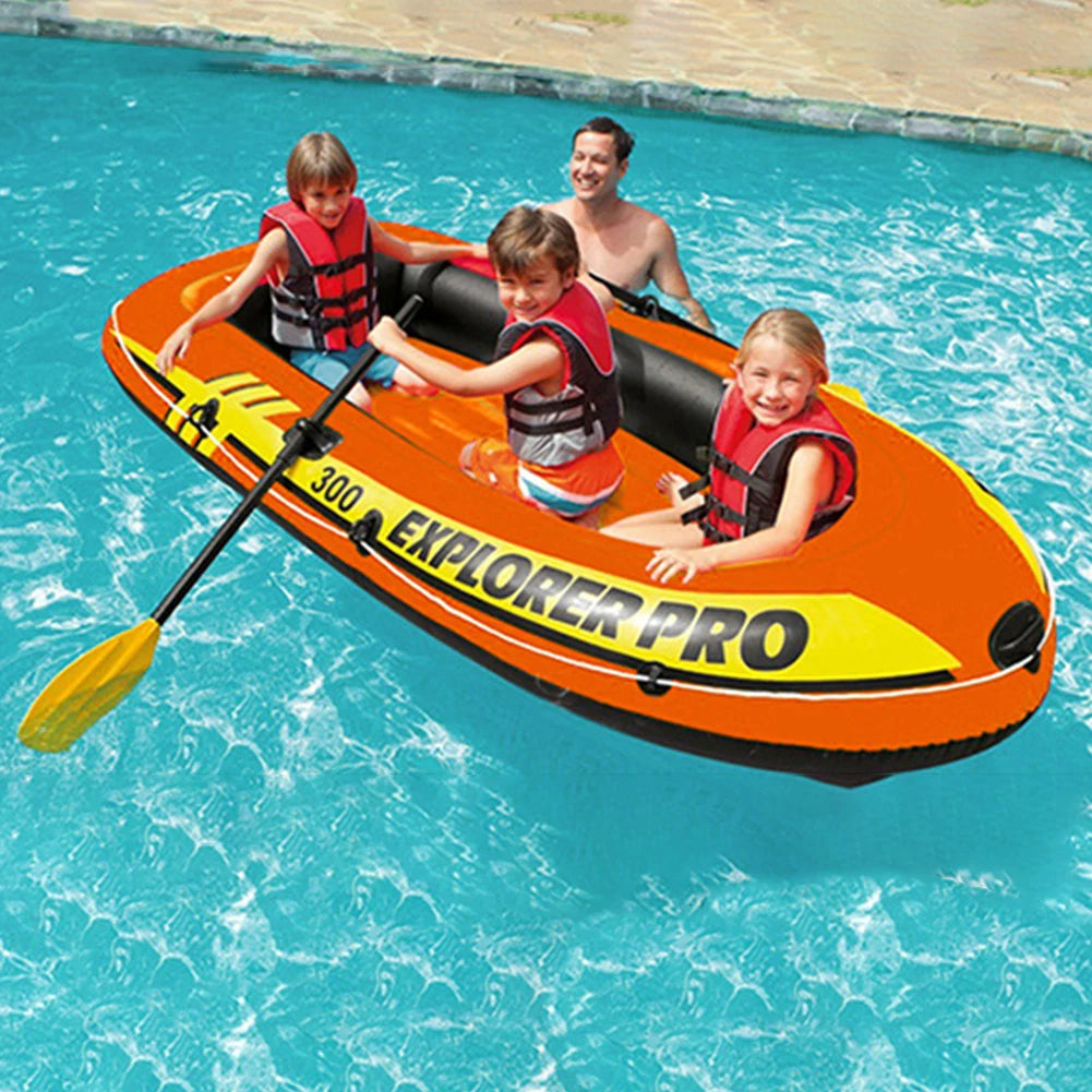 2/3 People Iatable Boat Tough PVC Thicken with 2 Paddles and Manual Pump Kayak Fishing Drifting Diving Boat Set Water Play