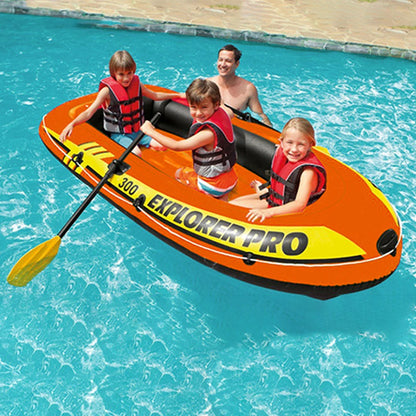 2/3 People Iatable Boat Tough PVC Thicken with 2 Paddles and Manual Pump Kayak Fishing Drifting Diving Boat Set Water Play