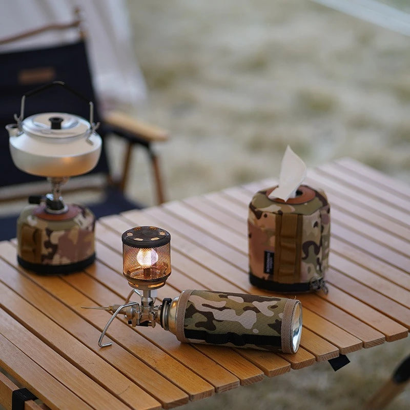 Camping Gas Can Protective Cover CottonLinen Outdoor Gas Tank Case Anti-Fall FueCylinder Storage Bag Air Bottle WrapSleeve