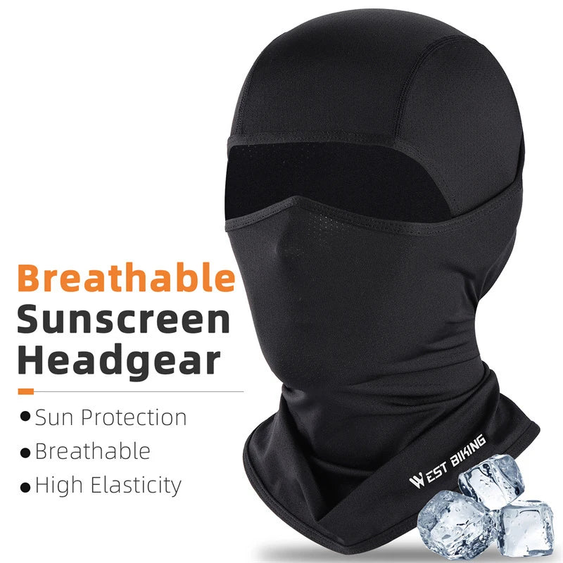 WEST BIKING Summer Ice Silk Cycling Cap Anti-UV Balaclava Men Women Sport Scarf Balaclava Bicycle Motorcycle Running Sport Gear