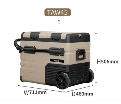 DC 12V24V Refrigerator TAW35 Durable Wheels Solar Power Portable Detachable Battery Car Fridge