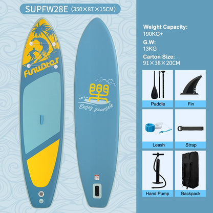 FunWater 11'6" Sup Board Inflatable Surfboard Stand Up Paddle Board Inflatable Sup Paddleboard with Accessories EU Warehouse