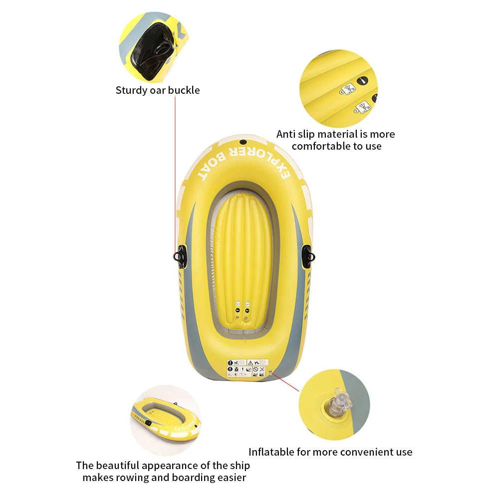 Inflatable Boat Canoe PVC Inflatable Fishing Kayak Boat For Single/Double Person Rowing Blow UP Canoe Wear Resistant Kayaking