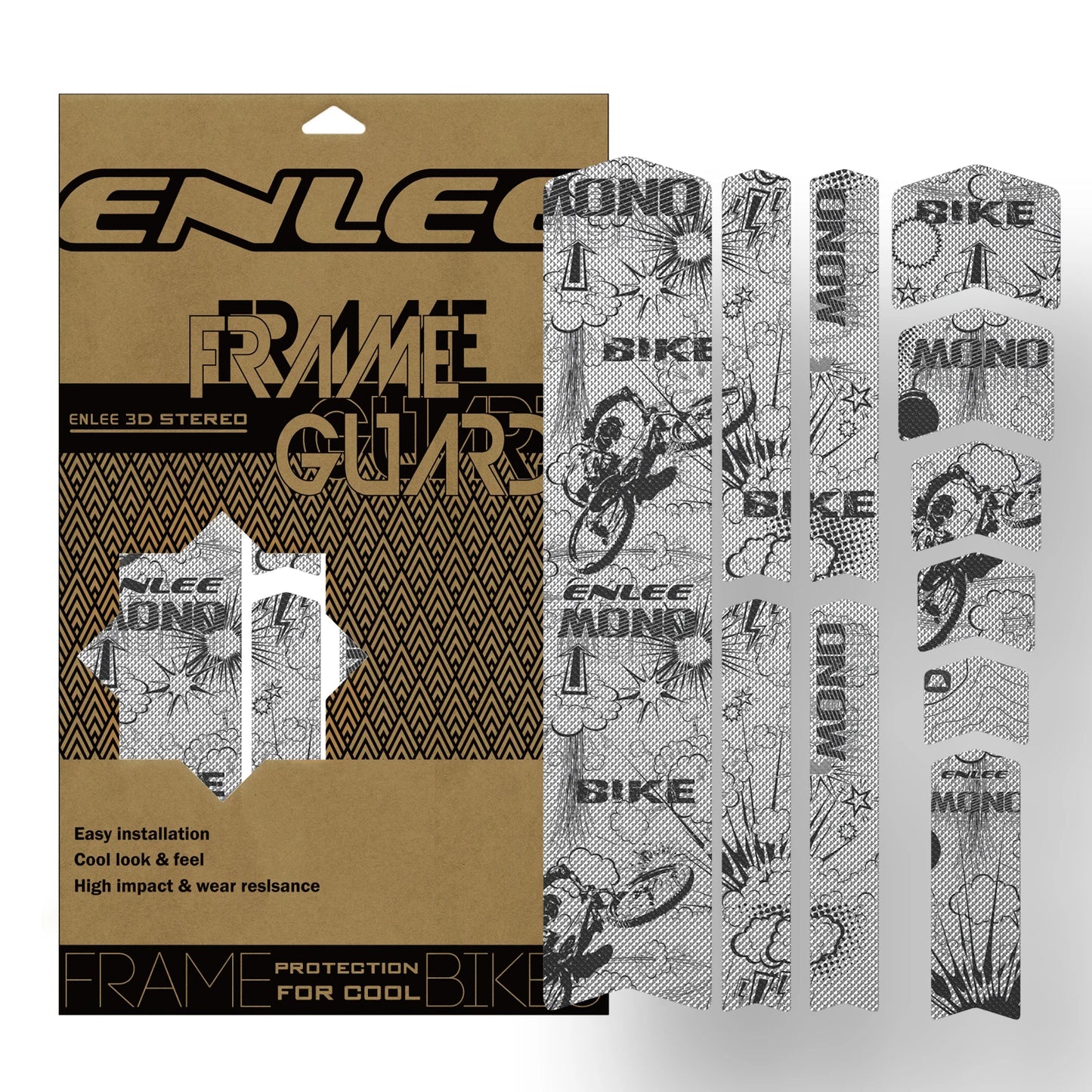 ENLEE Bike Protection Film Mountain Bike 3M Stickers Frame Color Change Stickers Road Cike Thickened PVC Full Car Film