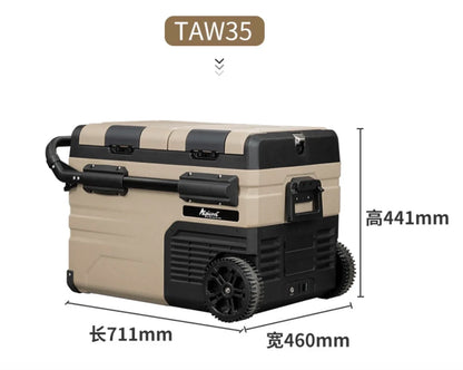 DC 12V24V Refrigerator TAW35 Durable Wheels Solar Power Portable Detachable Battery Car Fridge