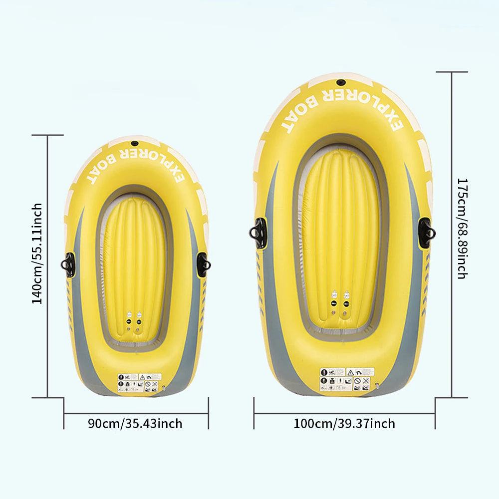 Inflatable Boat Canoe PVC Inflatable Fishing Kayak Boat For Single/Double Person Rowing Blow UP Canoe Wear Resistant Kayaking