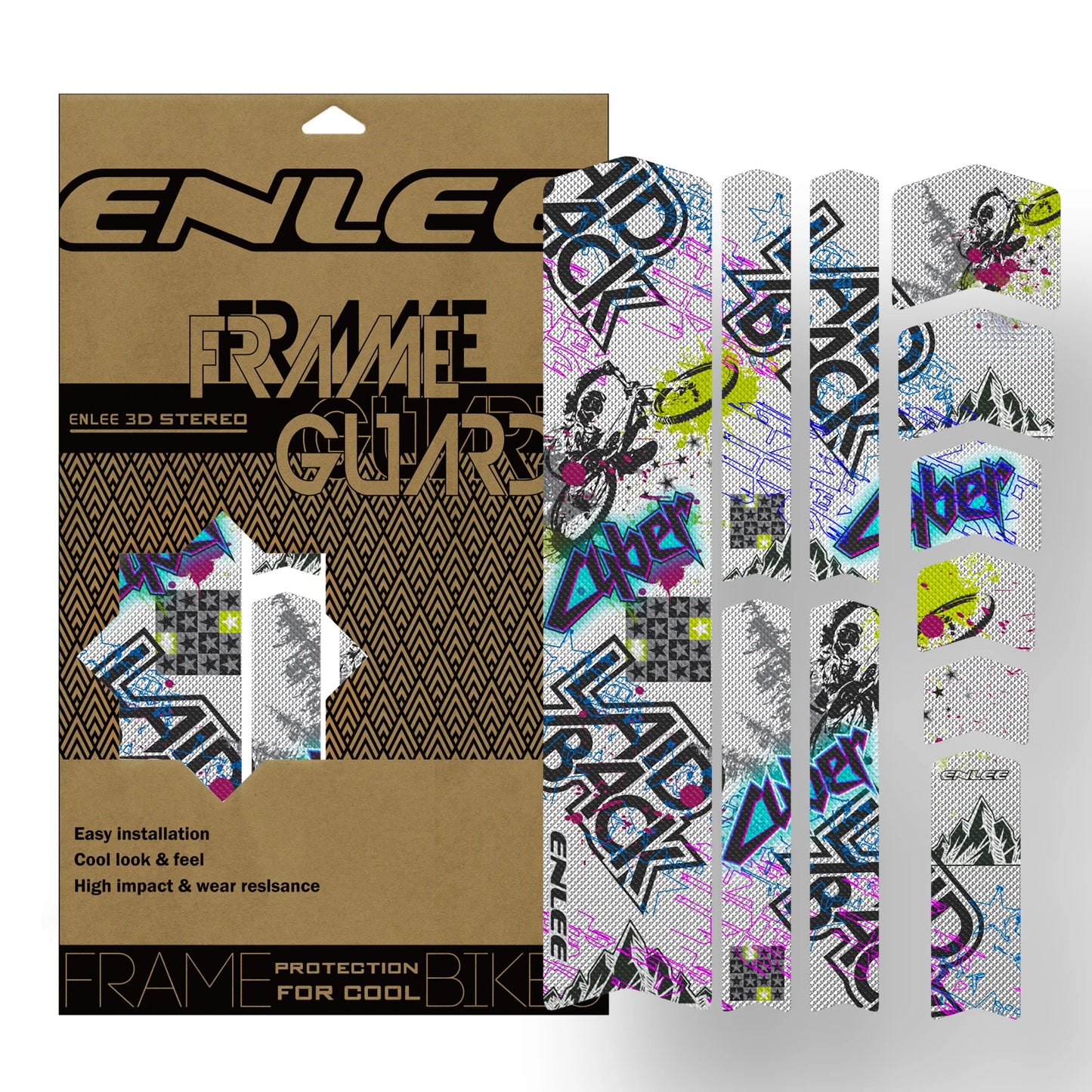 ENLEE Bike Protection Film Mountain Bike 3M Stickers Frame Color Change Stickers Road Cike Thickened PVC Full Car Film