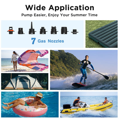 Airbank Stand Up Paddle SUP Pump Rechargeable 20PSI Inflatable PVC Boat Kayak Accessories for Surfing Kite Mattress Tent