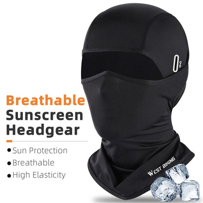 WEST BIKING Summer Ice Silk Cycling Cap Anti-UV Balaclava Men Women Sport Scarf Balaclava Bicycle Motorcycle Running Sport Gear