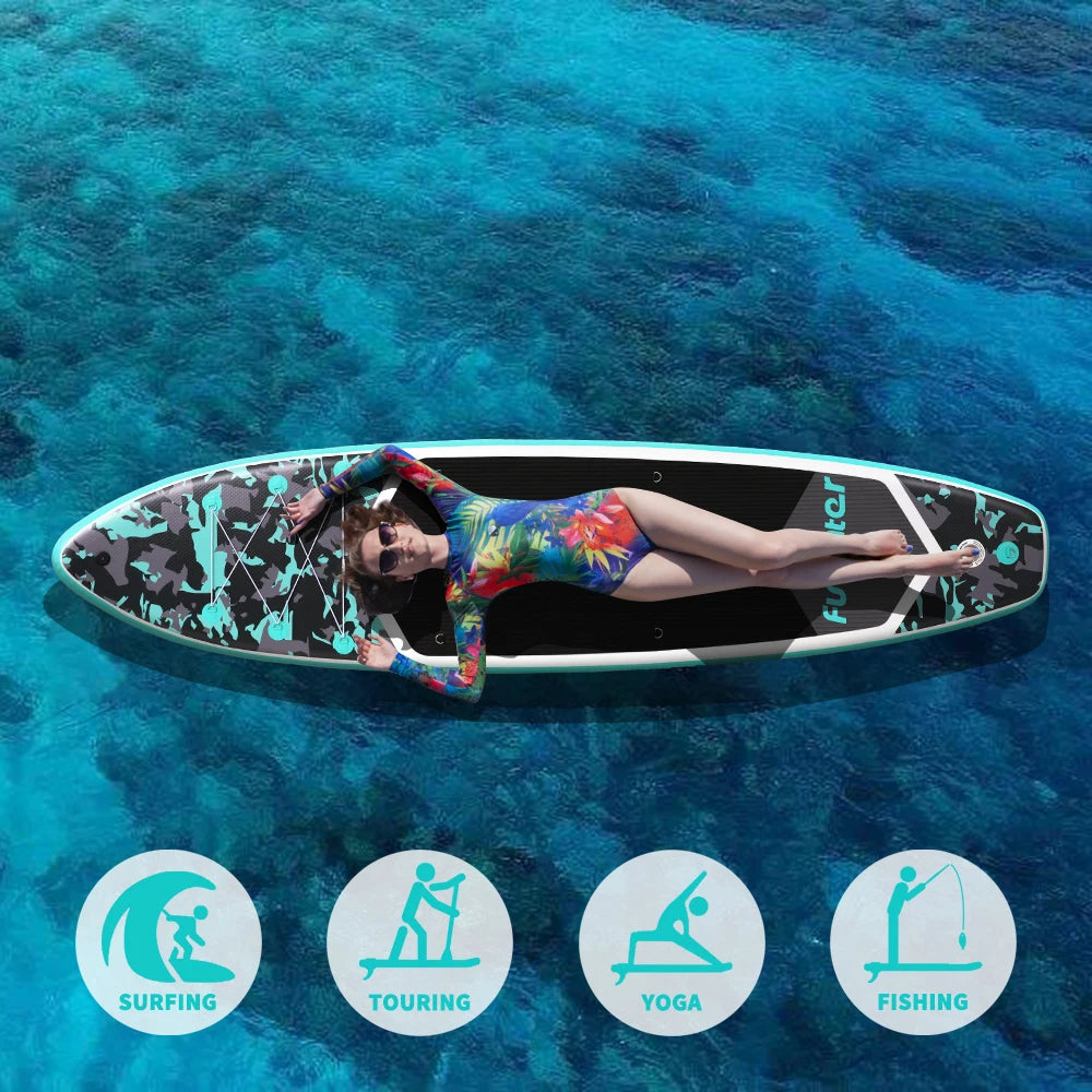 FunWater 11' Sup Board Inflatable Surfboard Stand Up Paddle Board Inflatable Sup PaddleBoard with Accessories EU Warehouse Stock