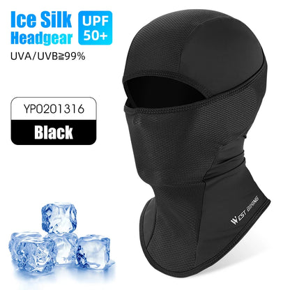 WEST BIKING Summer Ice Silk Cycling Cap Anti-UV Balaclava Men Women Sport Scarf Balaclava Bicycle Motorcycle Running Sport Gear