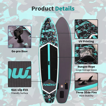 FunWater 11' Sup Board Inflatable Surfboard Stand Up Paddle Board Inflatable Sup PaddleBoard with Accessories EU Warehouse Stock