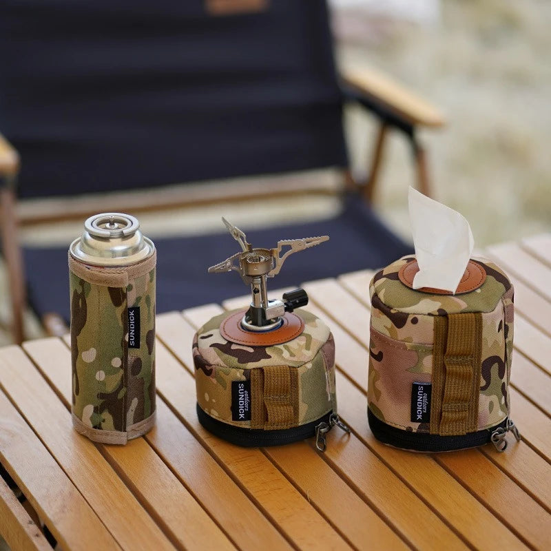 Camping Gas Can Protective Cover CottonLinen Outdoor Gas Tank Case Anti-Fall FueCylinder Storage Bag Air Bottle WrapSleeve